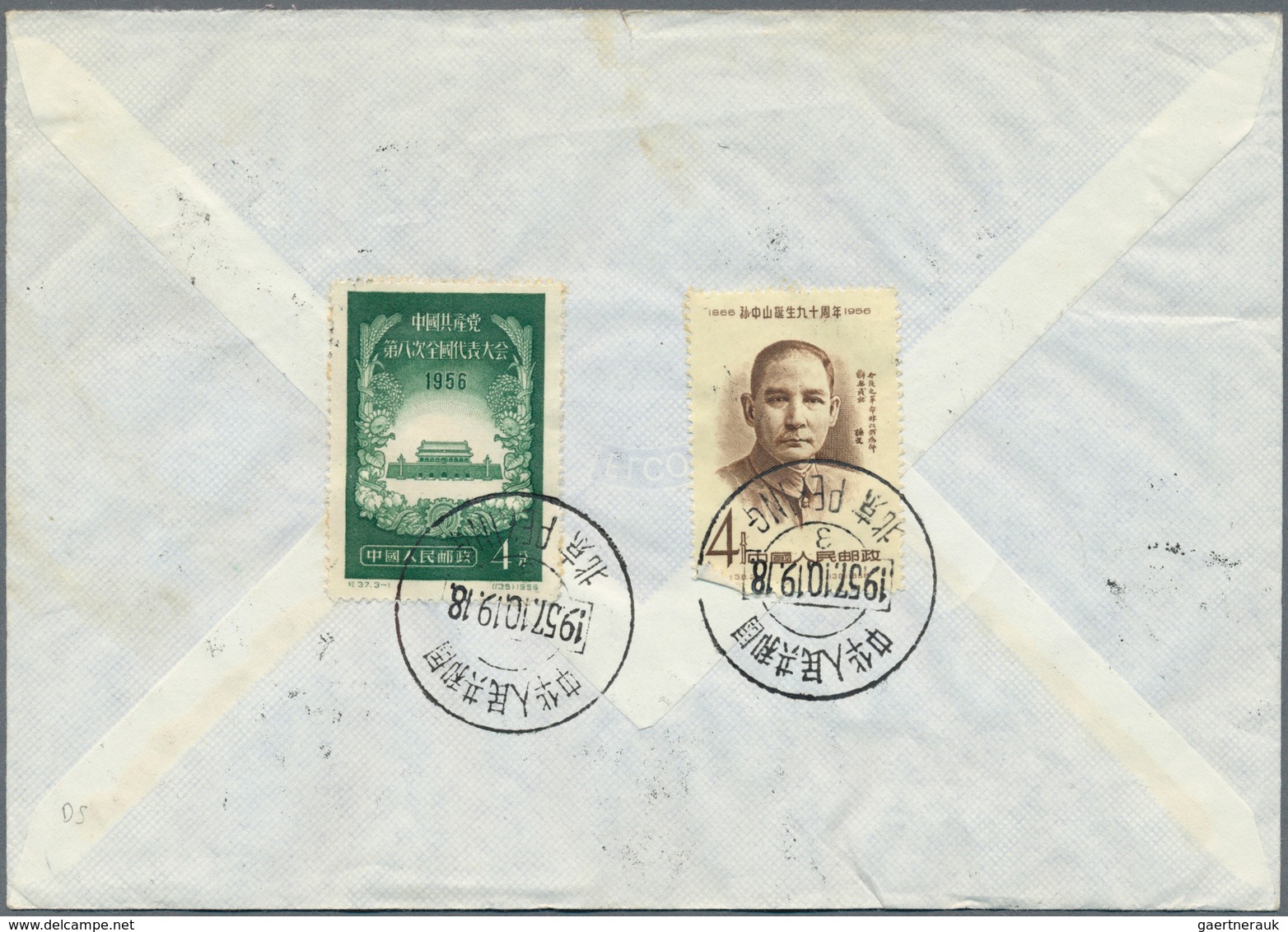 China - Volksrepublik: 1957, Swiss Embassy Official Imprint/label Covers By Air Mail (2) To Berne/Sw - Autres & Non Classés