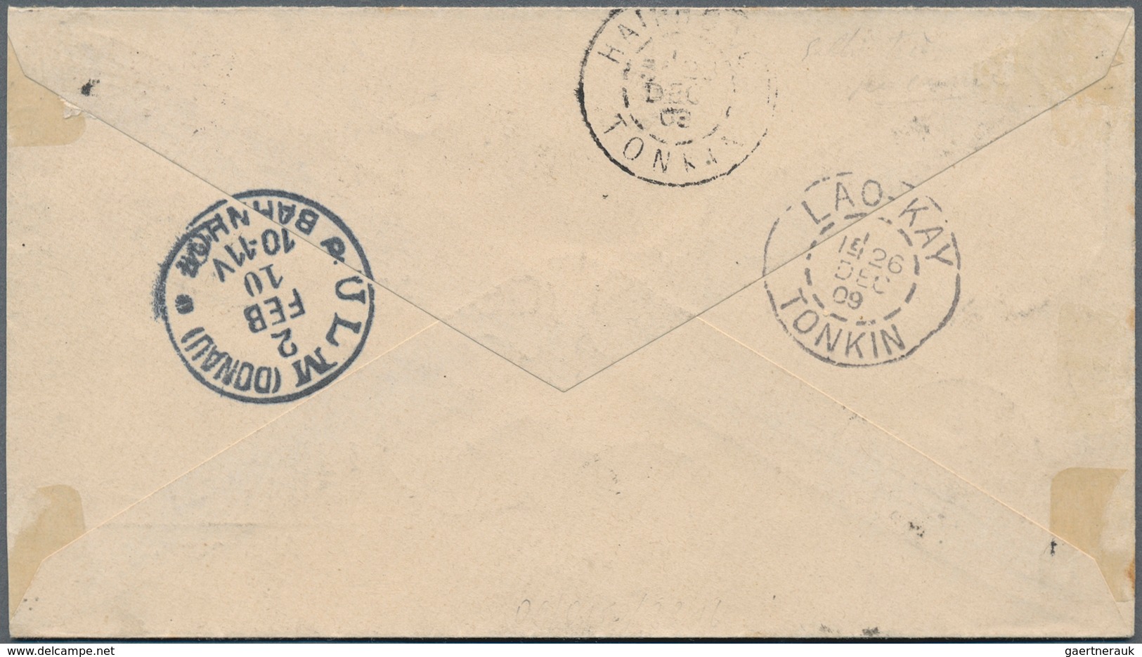 Französisch-Indochina - Postämter In Südchina: 1908, Yunnan-Fou: 2 C. (pair, One Corner Cease), 20 C - Autres & Non Classés