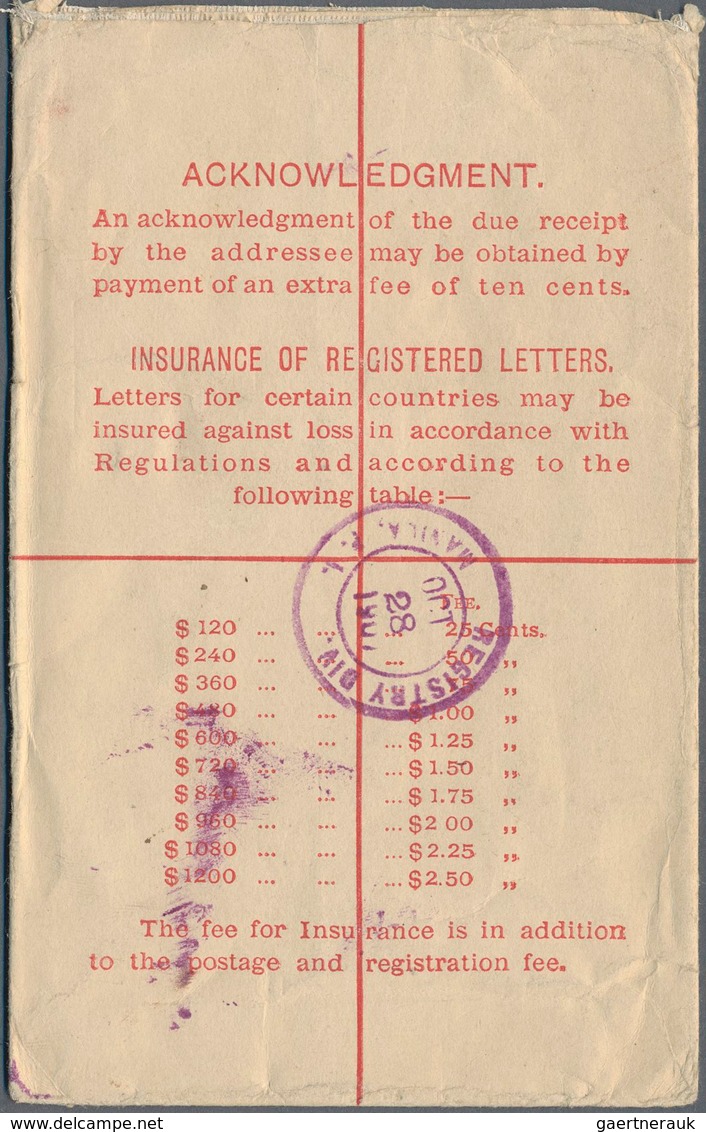 Hongkong - Ganzsachen: 1903, Registration Envelope KEVII 10 C. Uprated KEVII 10 C. Canc. „REGISTERED - Ganzsachen