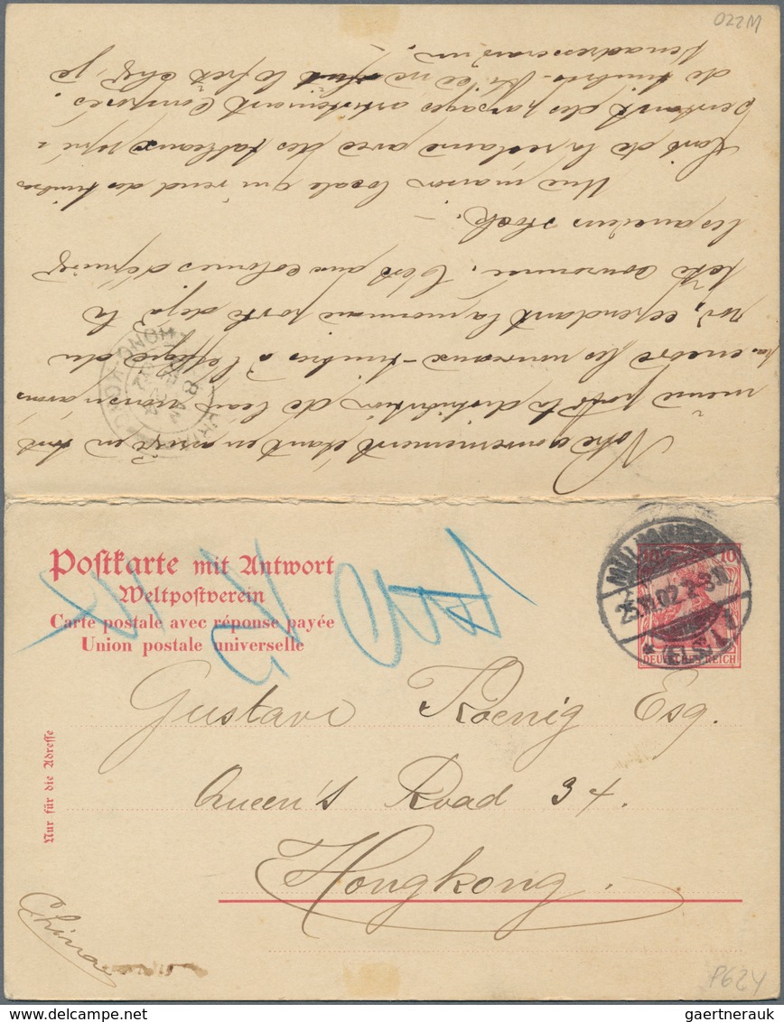 Hongkong - Besonderheiten: 1903, Incoming Mail, Germany, UPU Double Card Used "MÜHLHAUSEN 25.11.02" - Sonstige & Ohne Zuordnung
