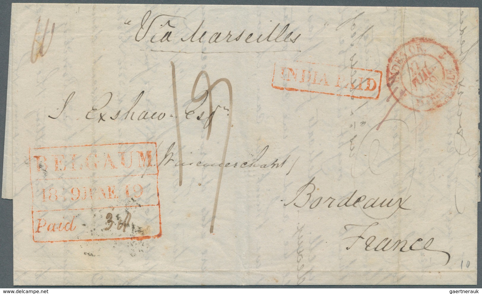 Indien - Vorphilatelie: 1827-1850: Four Letters To Bordeaux, FRANCE, With 1) 1827 Letter From Calcut - ...-1852 Vorphilatelie