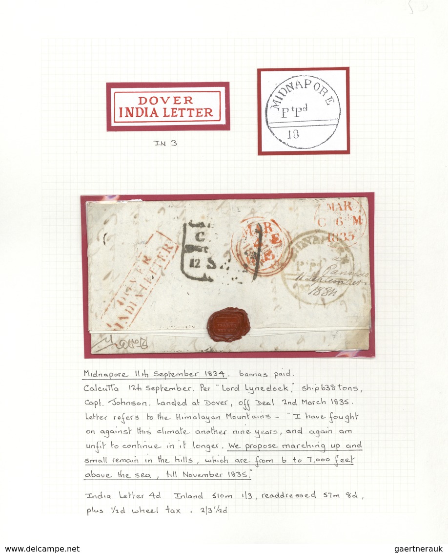 Indien - Vorphilatelie: 1834 Entire Letter From Midnapore To Edinburgh Via Calcutta And Dover By The - ...-1852 Préphilatélie