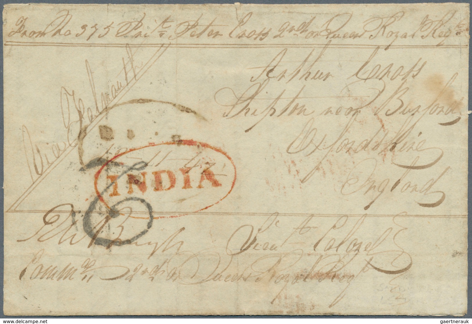 Indien - Vorphilatelie: 1842 Soldier Letter (part Inside Missing) From A Private Of 2nd Or Queens Ro - ...-1852 Vorphilatelie