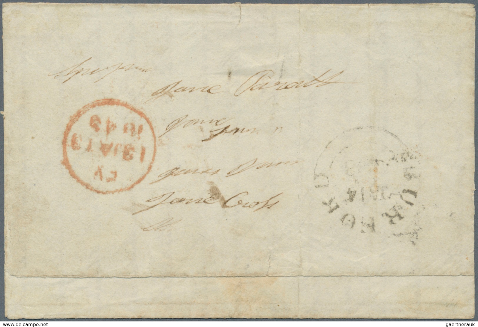 Indien - Vorphilatelie: 1842 Soldier Letter (part Inside Missing) From A Private Of 2nd Or Queens Ro - ...-1852 Préphilatélie