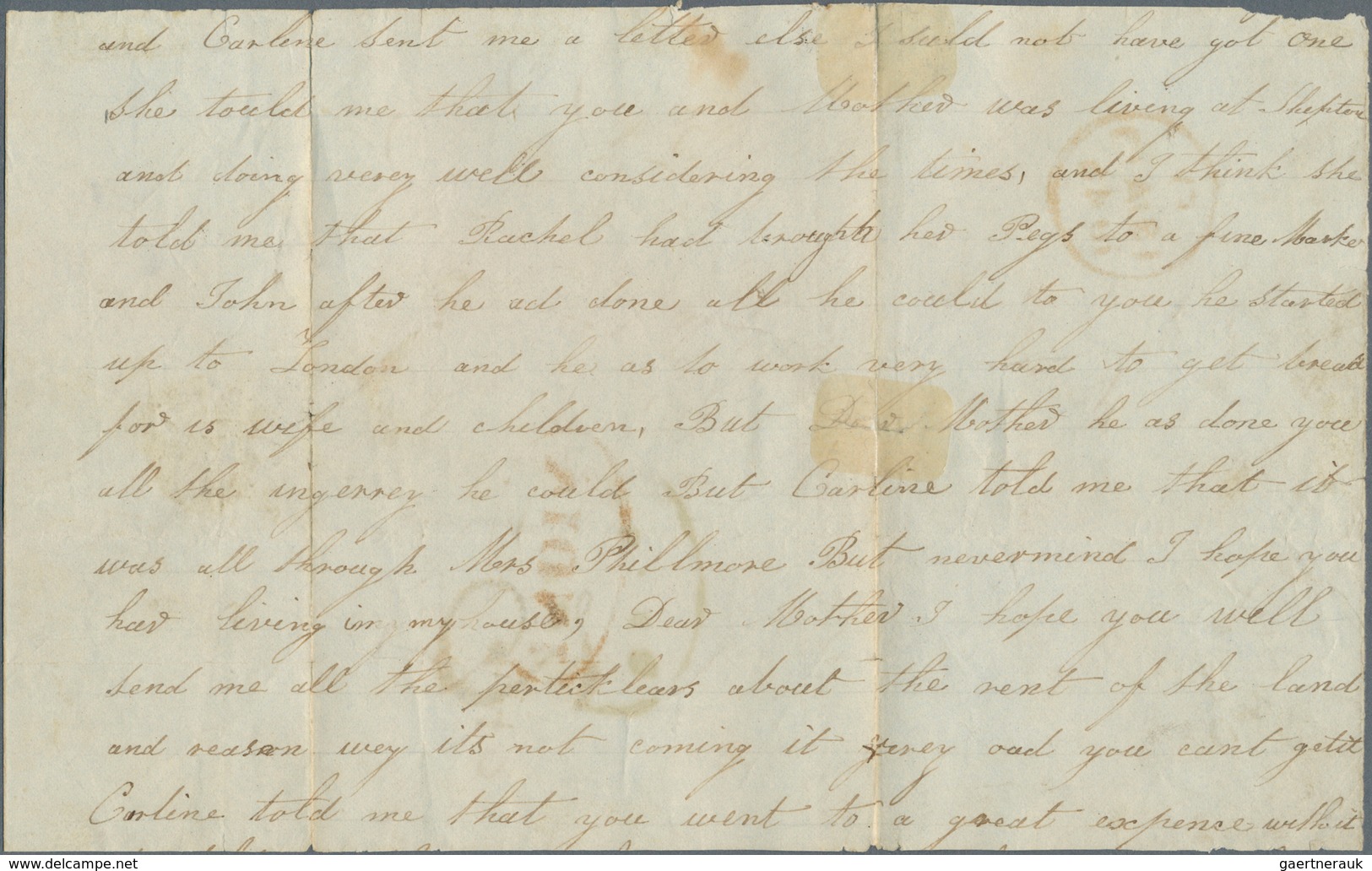 Indien - Vorphilatelie: 1842 Soldier Letter (part Inside Missing) From A Private Of 2nd Or Queens Ro - ...-1852 Vorphilatelie