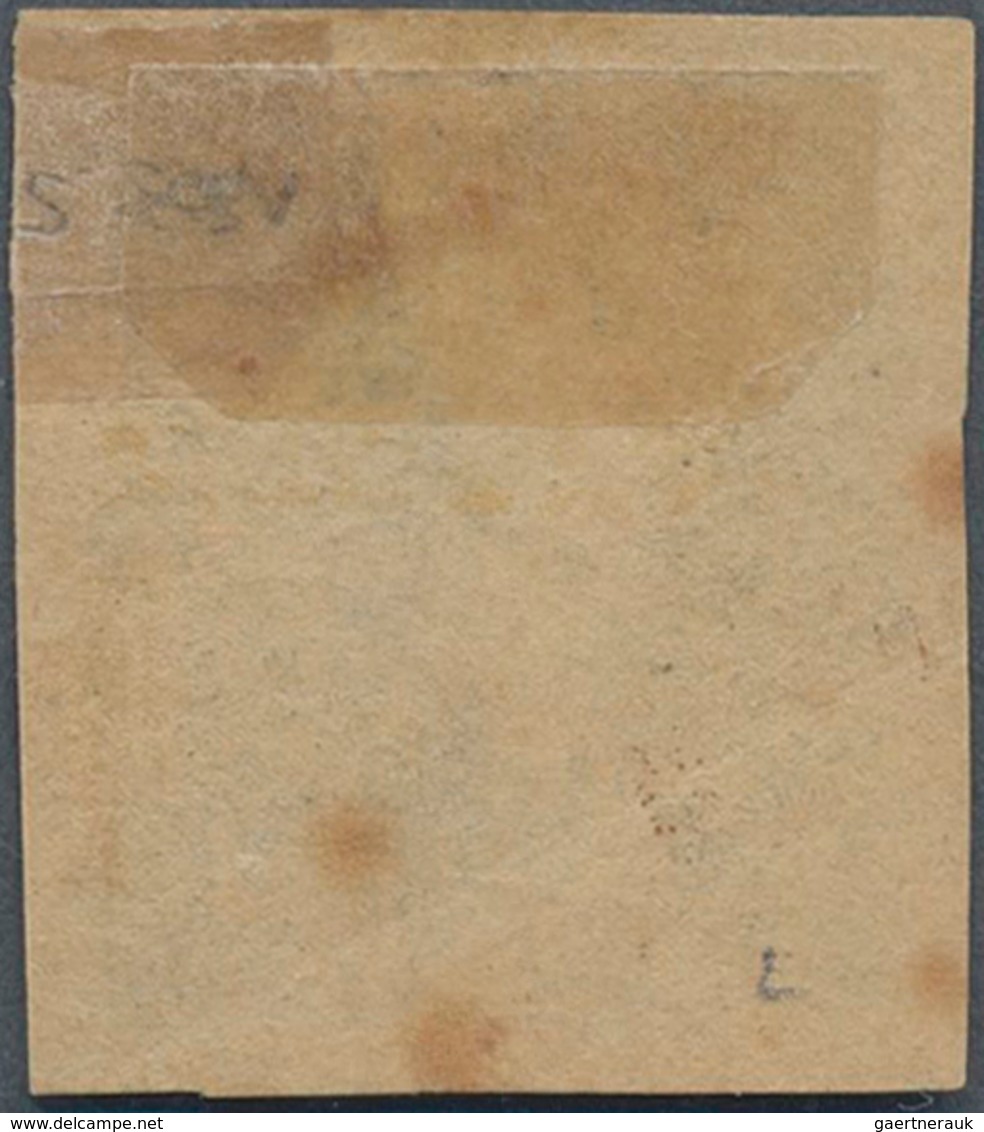 Indien: 1854 Lithographed ½a. Deep Blue, With Chignon Retouched, Also Showing Part Of Wavy Frameline - 1852 Sind Province