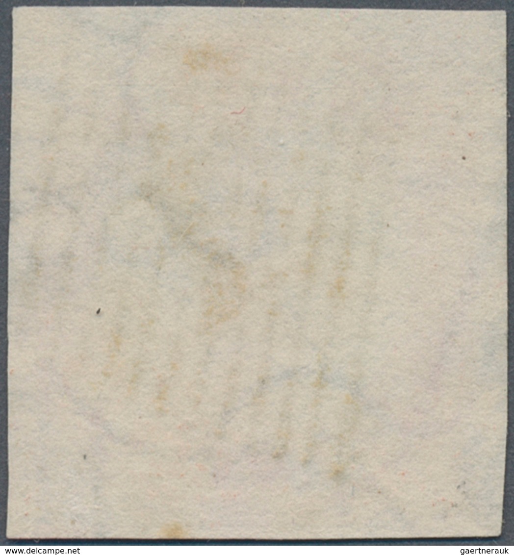 Indien: 1854-55 Lithographed 4a. Blue & Red, 4th Printing, Sheet Position 9 With Parts Of Red And Bl - 1852 Sind Province