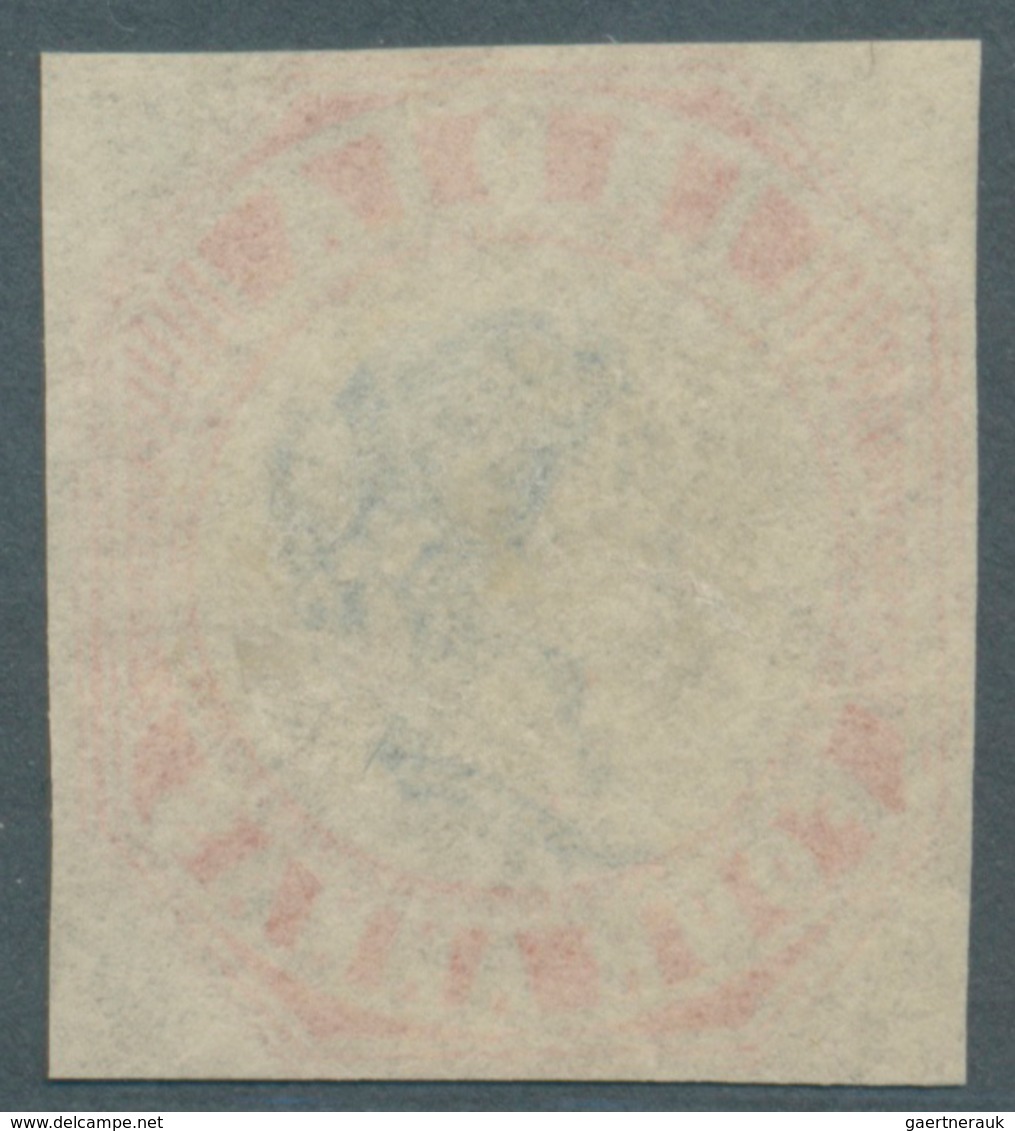 Indien: (1854/55) Reprint Of 4a Blue & Red With Issued Head Of Die III, Probably Pos.11, Narrow Sett - 1852 Sind Province