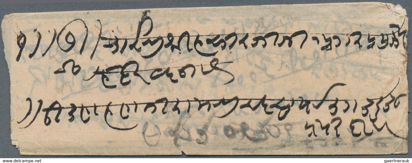 Indien: 1865 Trisected "OOMRAWUTTEE/186 NOV 26/Bearing" D/s (not Recorded By Giles) On Small Native - 1852 District De Scinde