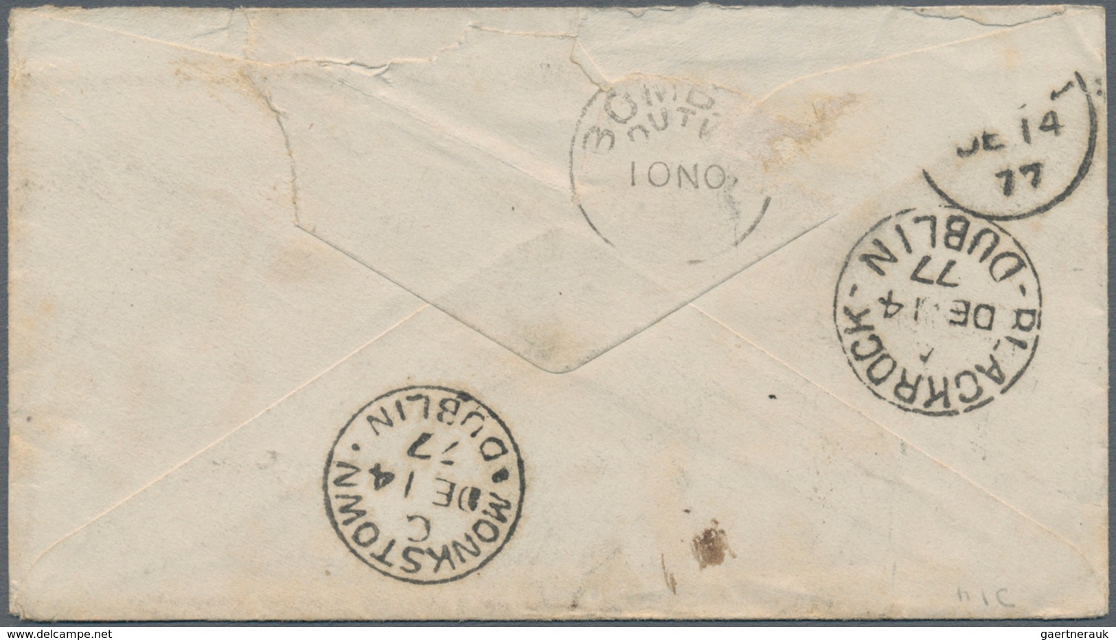 Indien: 1877 Postal Stationery Envelope ½a. Blue Upgraded ½a. Blue And 1866 4a. Green, Die I, All Ti - 1852 District De Scinde