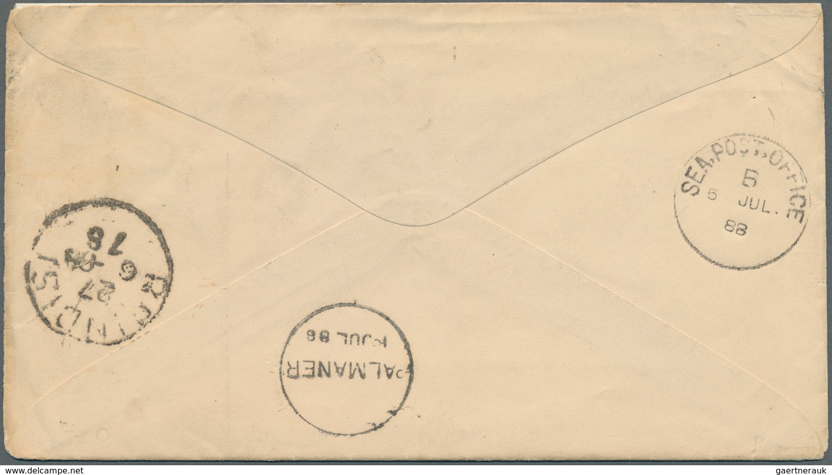 Indien: 1887-1902: Four Covers And Postal Stationery Items From India To The U.S.A. And One Cover (1 - 1852 Provinz Von Sind