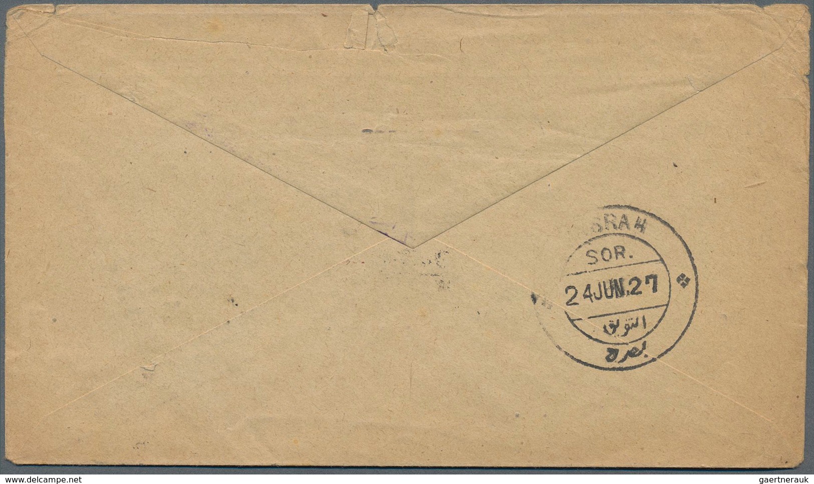 Indien: 1911-22 KGV. 3p. Slate Top Marginal Pair, Left Hand Stamp Showing Variety "Rs" Flaw, Used Al - 1852 Sind Province
