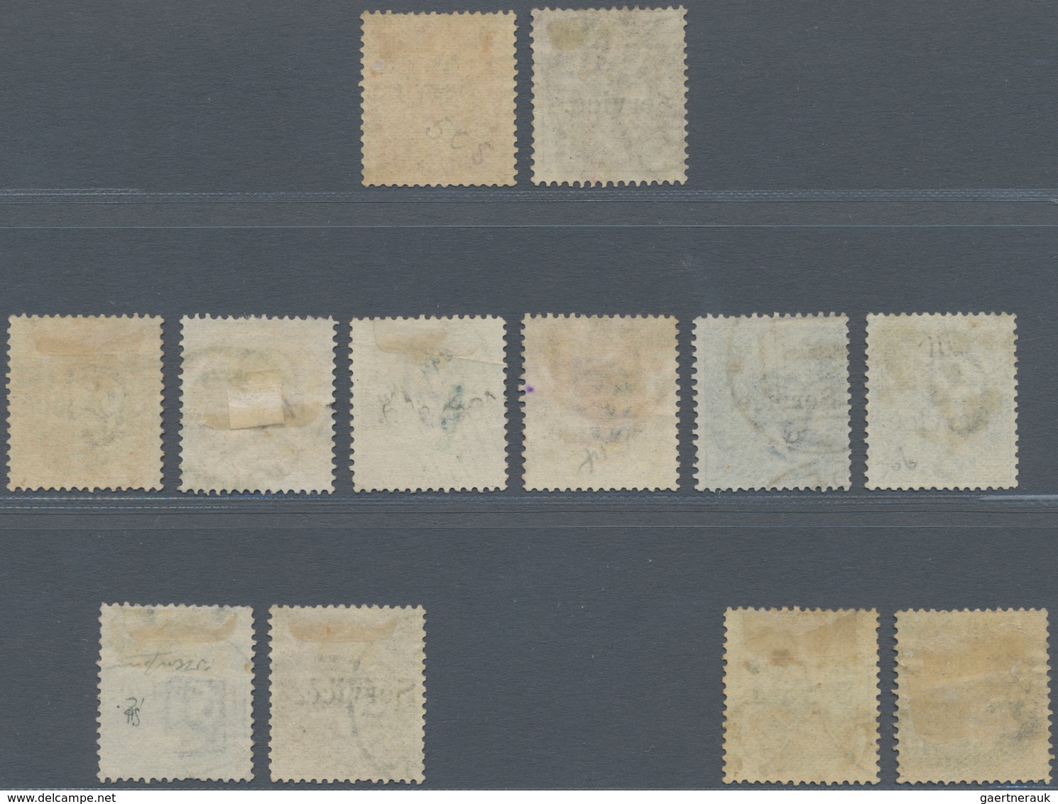 Indien - Dienstmarken: 1866-72 Set Of 10 QV Stamps With Small "Service" Ovpt. Plus Two Varieties, Wi - Dienstmarken