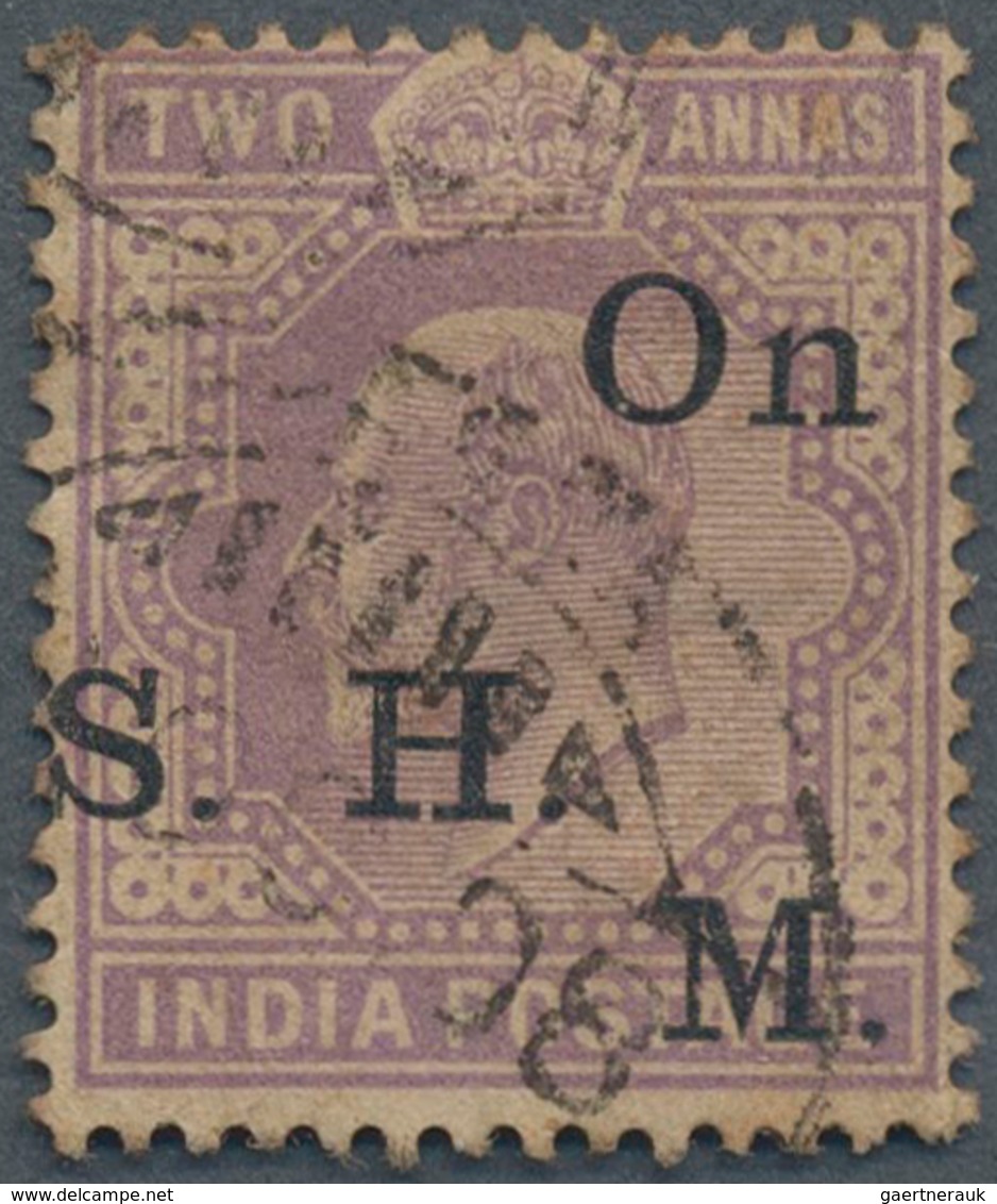 Indien - Dienstmarken: 1902-09 KEVII. Official 2a. Mauve With SHIFTED OVERPRINT Reading "On/S. H./M. - Timbres De Service