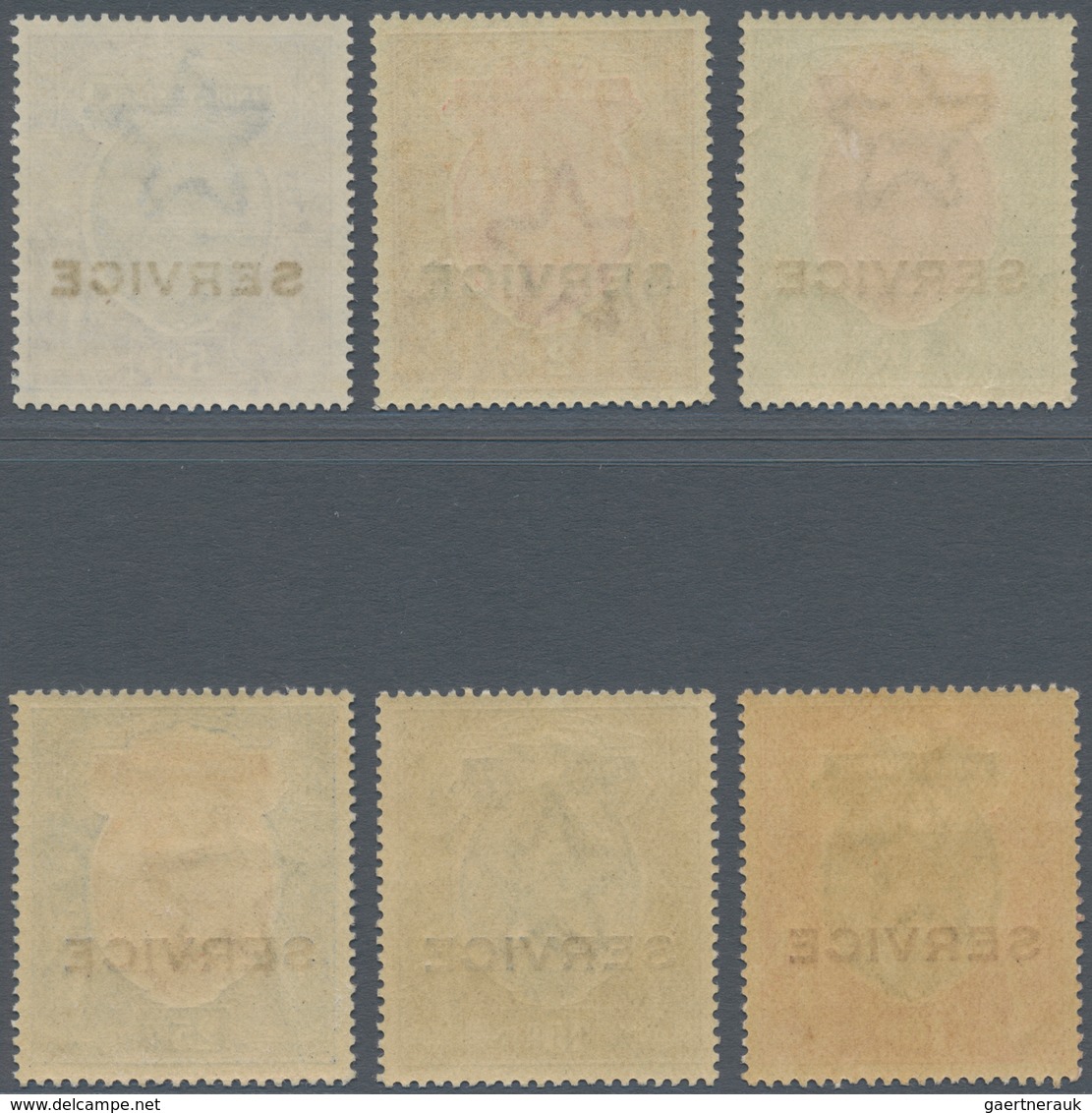 Indien - Dienstmarken: 1912-13 KGV. High Values 1r. To 25r., Wmk Star, Optd. "SERVICE", Mint Very Li - Timbres De Service