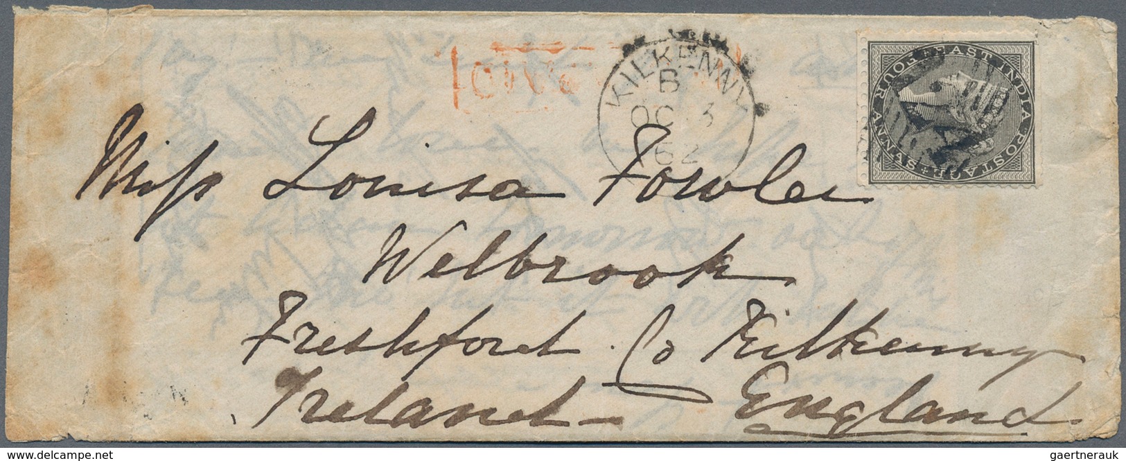 Indien - Used Abroad: ADEN 1862 Cover + Contents From Aden To Ireland, Franked By India 1856 4a. Gre - Sonstige & Ohne Zuordnung