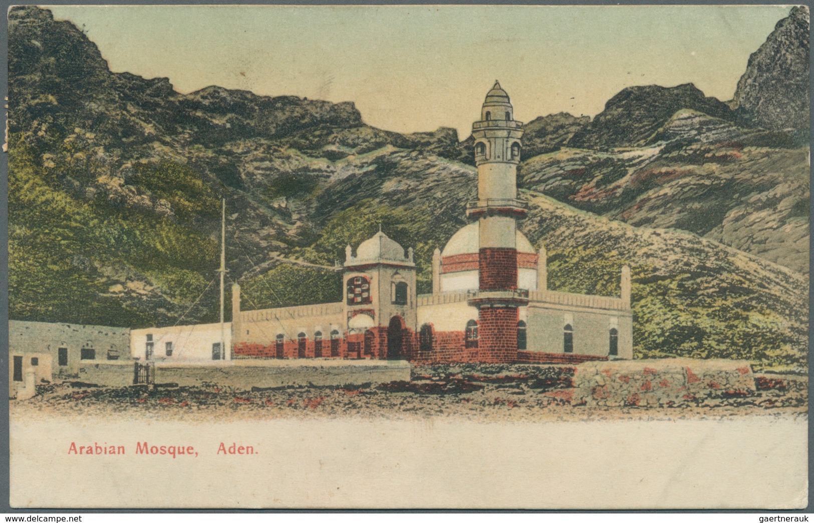 Indien - Used Abroad: ADEN 1907 - Destination BRITISH GUIANA, Coloured Picture Postcard (Arabian Mos - Sonstige & Ohne Zuordnung
