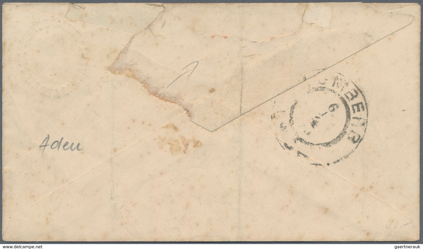 Indien - Used Abroad: ADEN-CAMP 1894: Indian Postal Stationery Envelope 2a.6p. On 4a.6p. Used From A - Autres & Non Classés