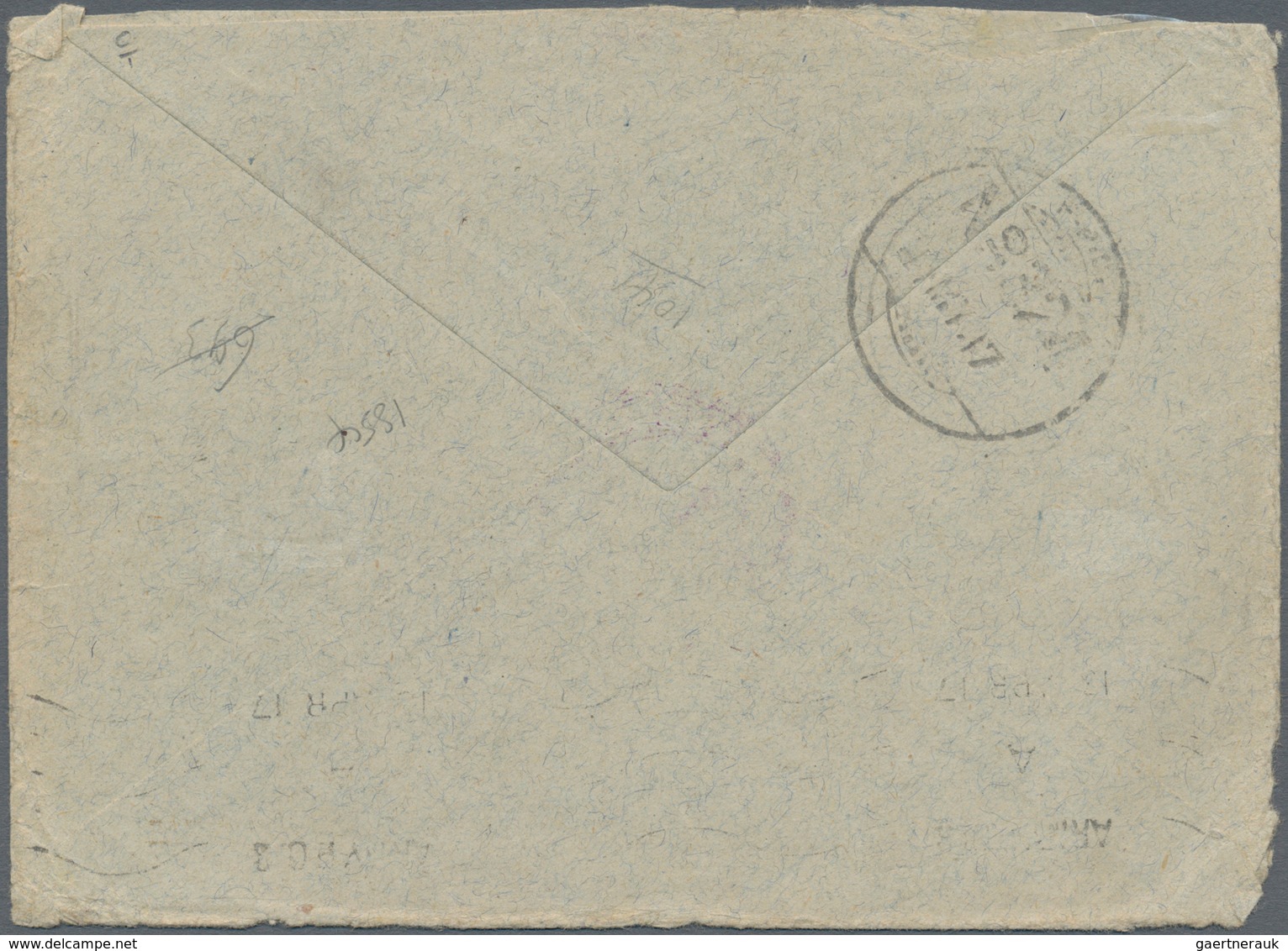 Indien - Used Abroad: ADEN-PERIM ISLAND 1917: "PASSED CENSOR +PERIM+/No. A 9" Circled Censor H/s In - Autres & Non Classés