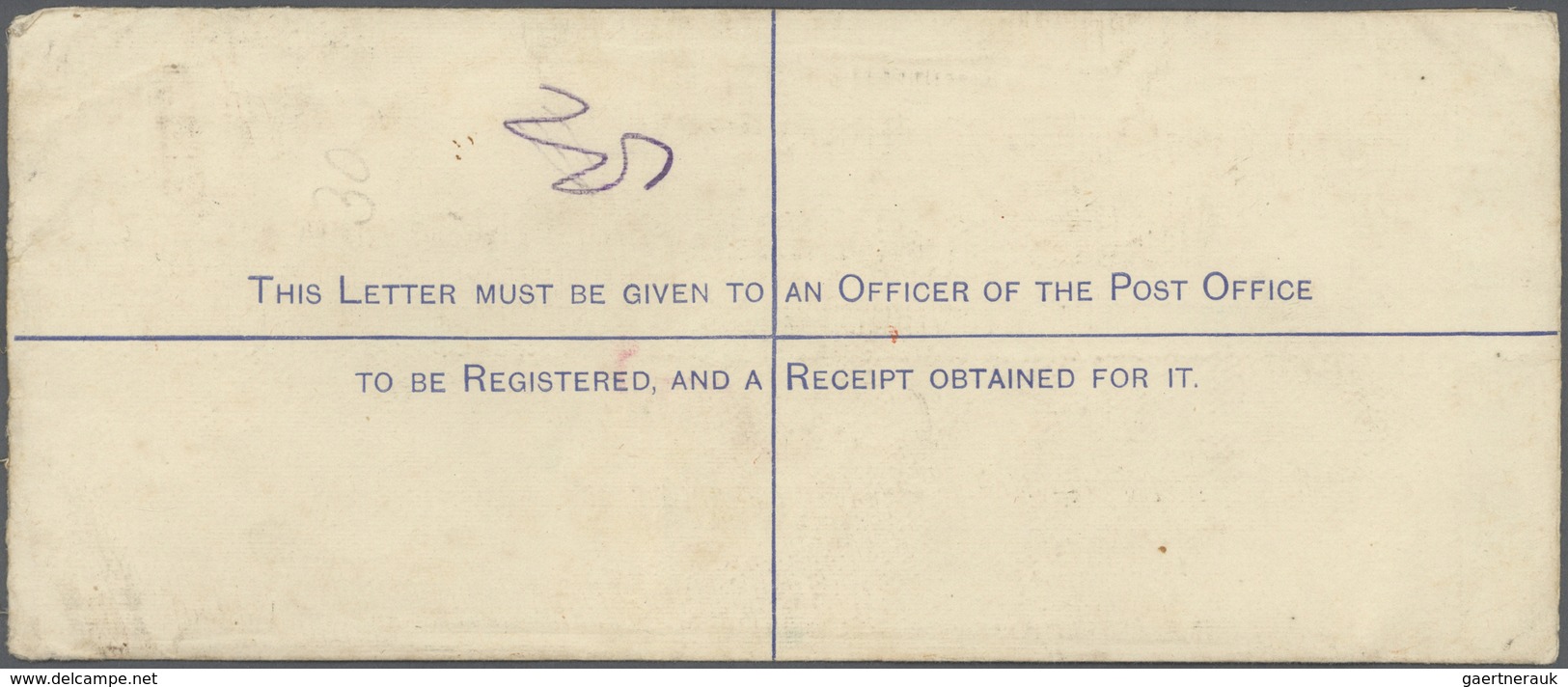 Indien - Used Abroad: ANDAMAN & NICOBAR ISLANDS 1913: Indian Large-size Postal Stationery Registered - Autres & Non Classés