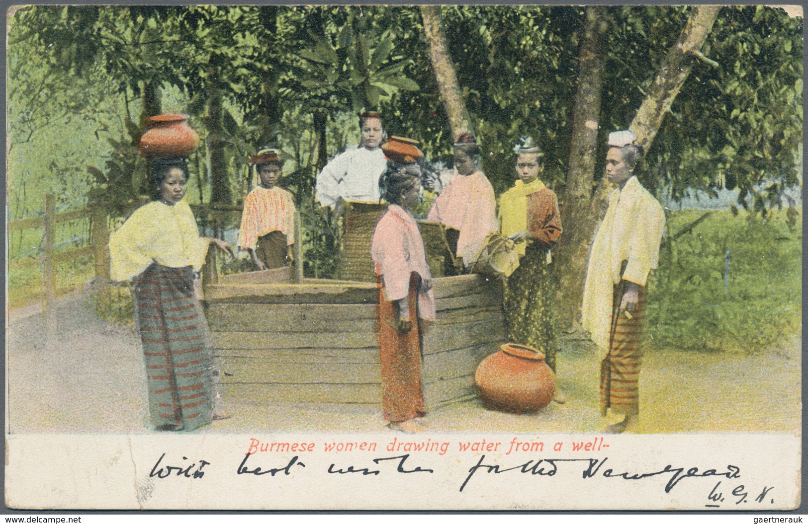 Indien - Used Abroad: ANDAMAN & NICOBAR ISLANDS 1906/1907: Two Coloured Picture Postcards (Burmese S - Autres & Non Classés