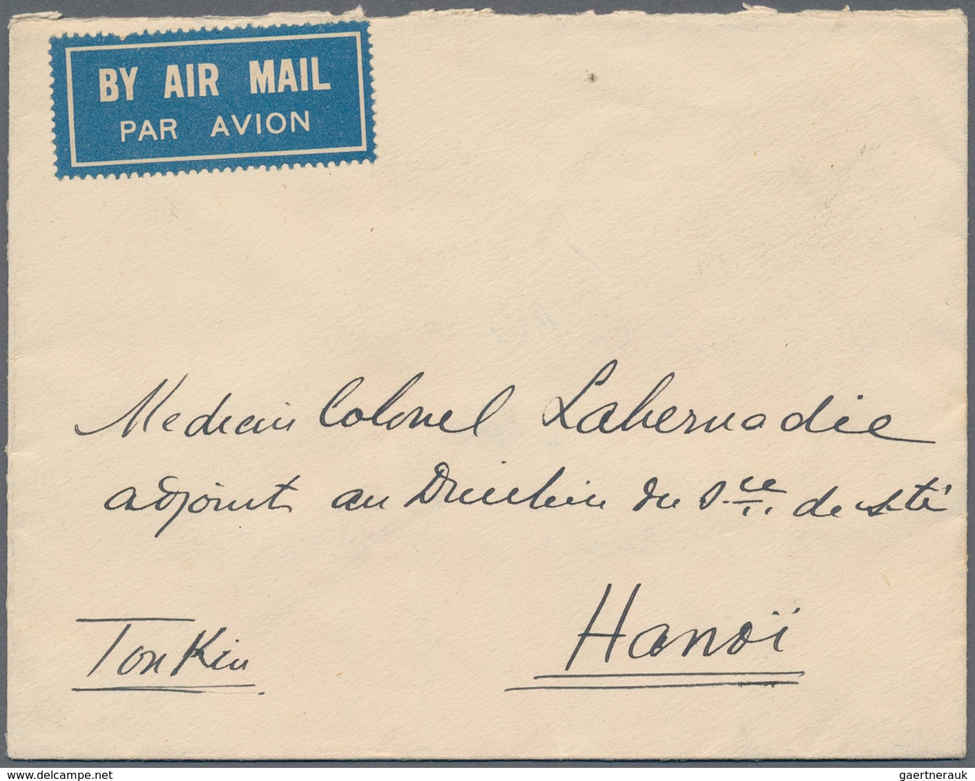 Indien - Used Abroad: 1938 CHANDERNAGORE, FRENCH INDIA: Airmail Cover From Chandernagore To HANOI, V - Autres & Non Classés