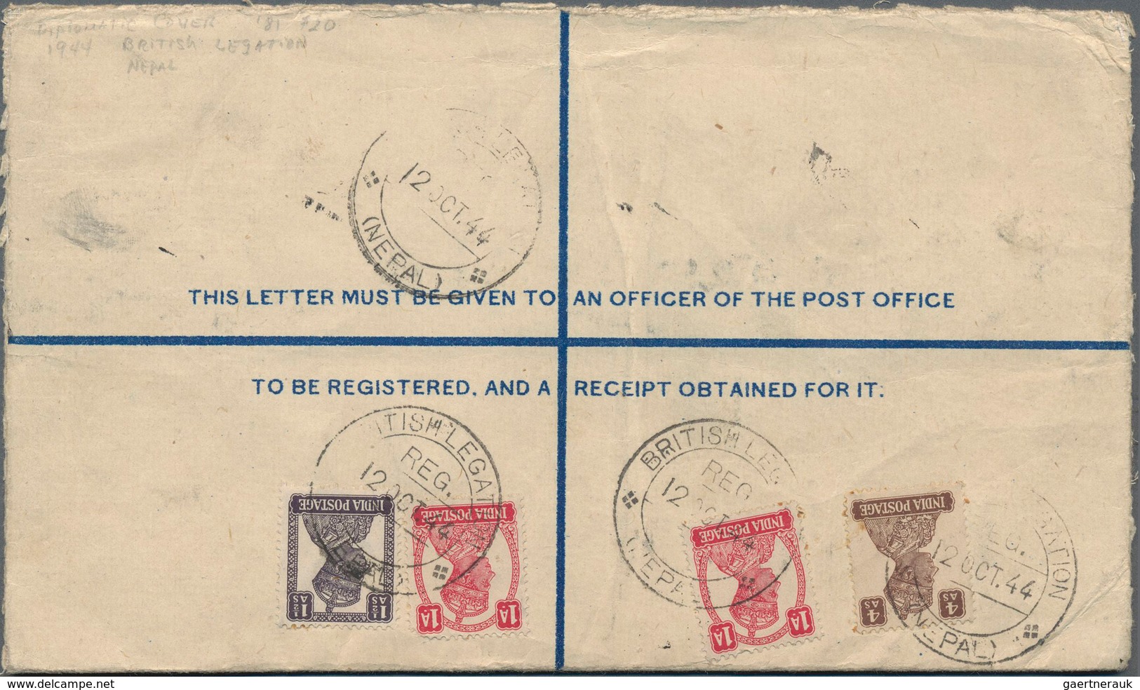 Indien - Used Abroad: NEPAL 1941-50 Four Covers From Nepal To India, Ceylon And England, With 1) 194 - Autres & Non Classés