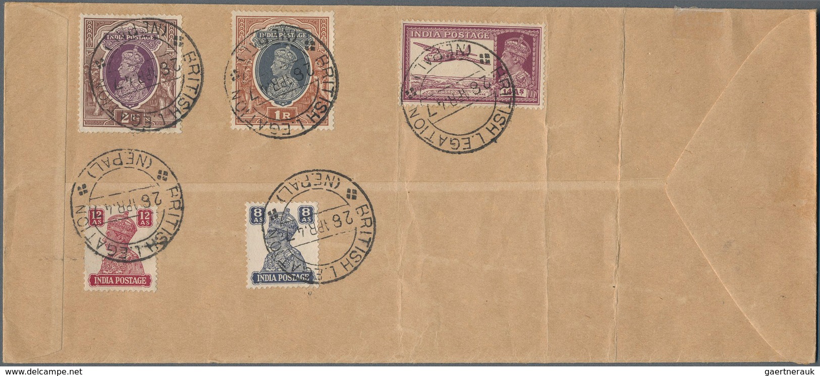 Indien - Used Abroad: NEPAL 1941-50 Four covers from Nepal to India, Ceylon and England, with 1) 194