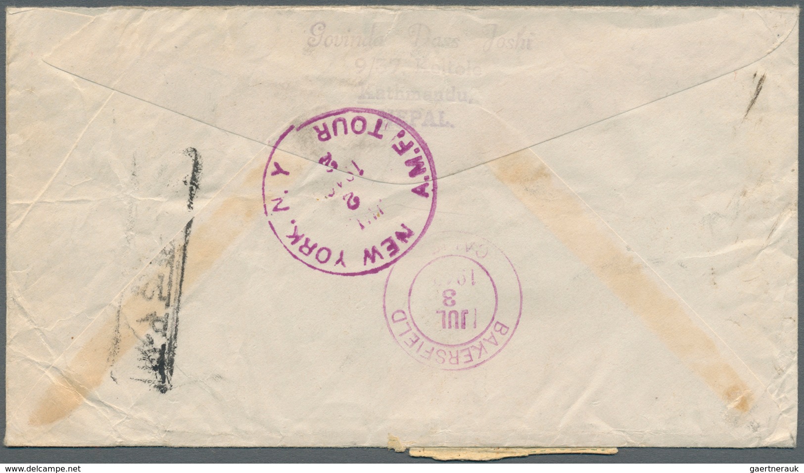 Indien - Used Abroad: 1948 NEPAL: Two Different And Scarce Registered Covers To The U.S.A./Great Bri - Autres & Non Classés