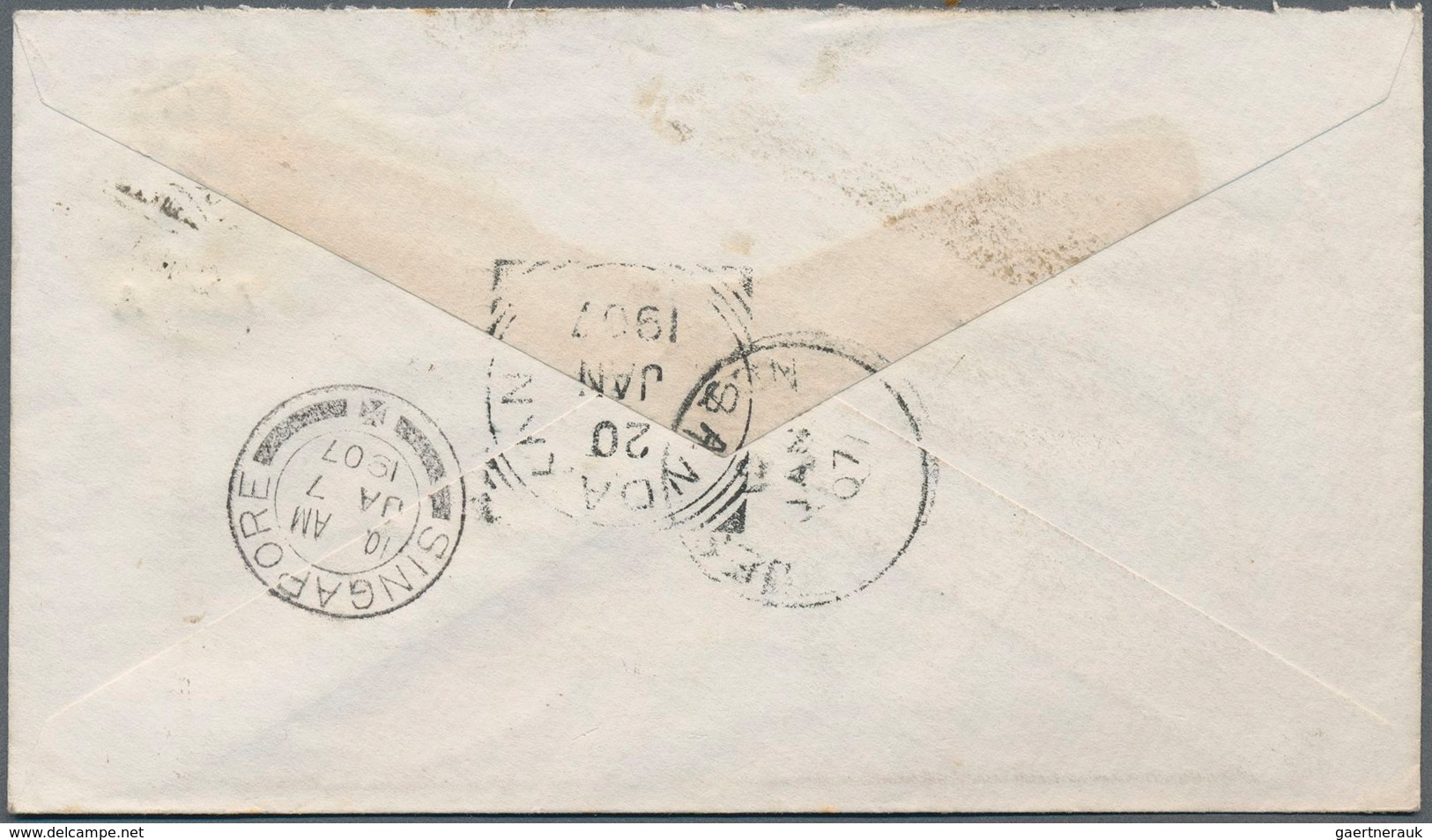 Indien - Ganzsachen: 1906 Indian Postal Stationery Envelope 1a. On 2a.6p. Orange Sent From Calcutta - Ohne Zuordnung
