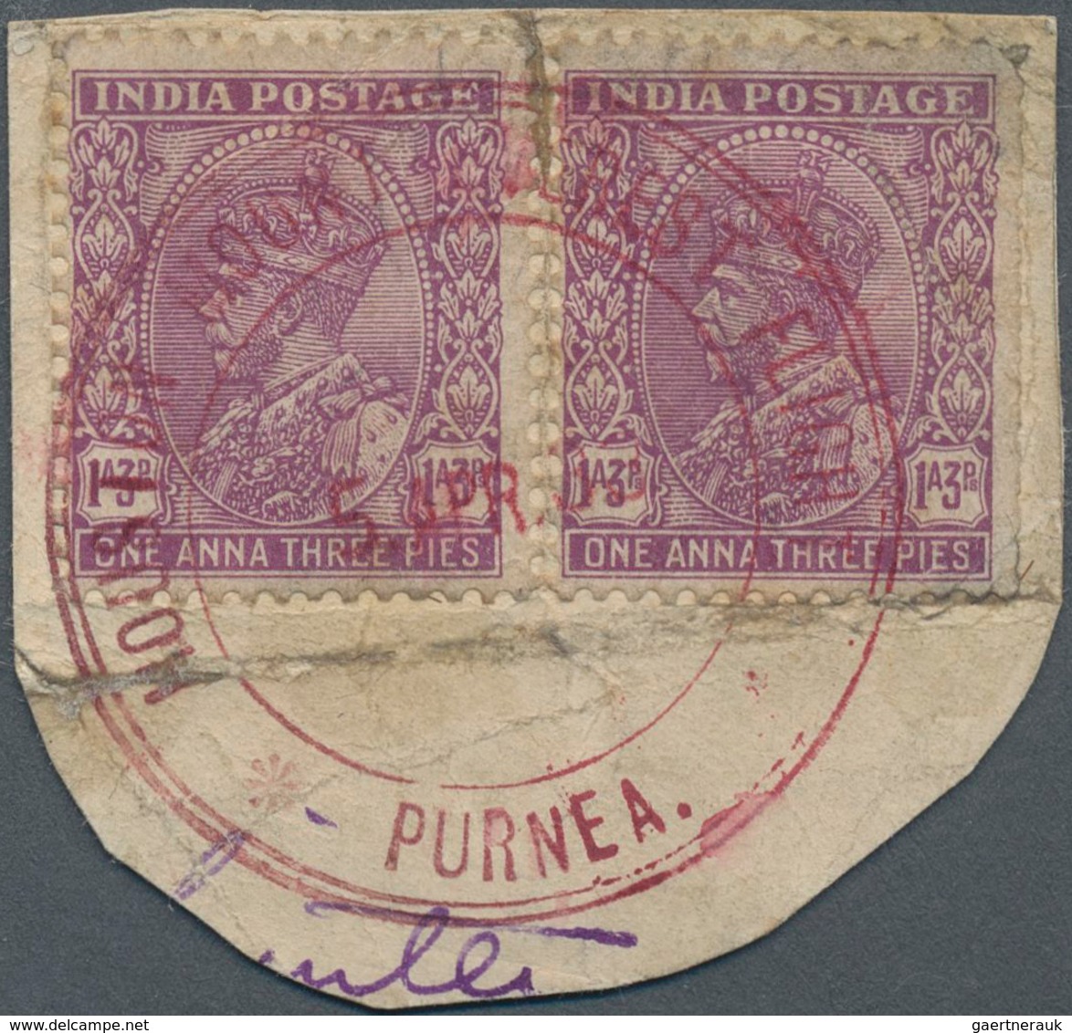 Indien - Flugpost: 1933 "HOUSTON MT. EVEREST FLIGHT-PURNEA/5 APR 33" Special Datestamp Tying Two Sin - Poste Aérienne