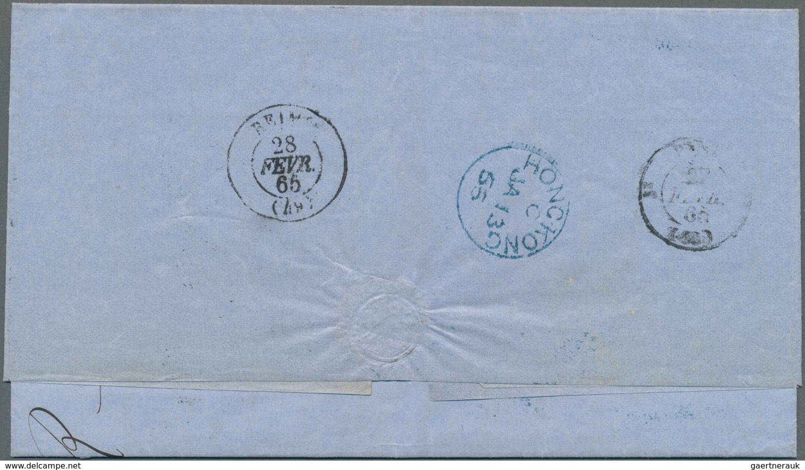 Japan: 1864, Accountancy Marking "GB/1 F 22 2/10" In Blue On Entire Folded Letter With Dateline "Yok - Gebraucht