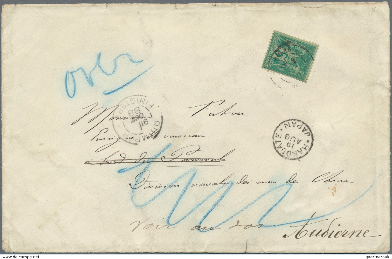 Japan - Besonderheiten: 1888, Hakodate Inbound: Printed Matter With 5 C. Tied "ROUEN" Addressed To A - Autres & Non Classés