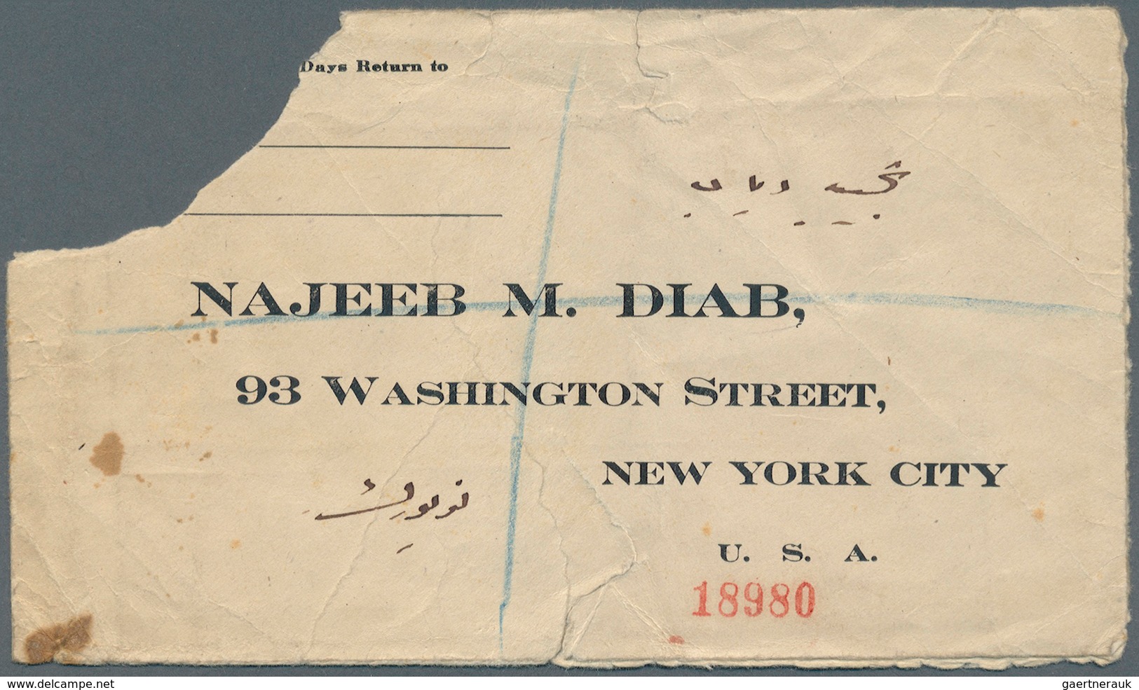 Jordanien: MADABA (type D1): 1925 (9.12.), Cut Down Cover Bearing Four Optd. Palestine Stamps Used W - Jordanie