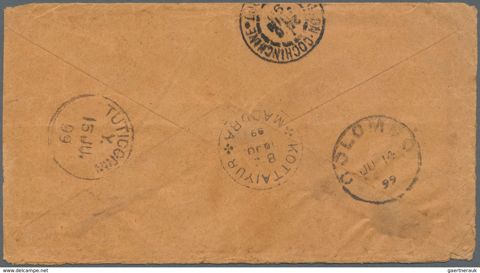 Kambodscha: 1899, Two Envelopes Each Franked With 25 C. Allegory Sent From PNOMPEN; CAMBODGIA To Sou - Cambodge