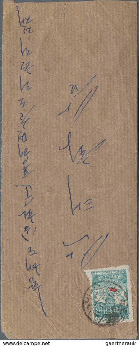 Korea-Nord: 1950, Conquering Of Seoul Commemorative 1 W. Tied "50.10.9" To Inland Cover With "50.10. - Corée Du Nord