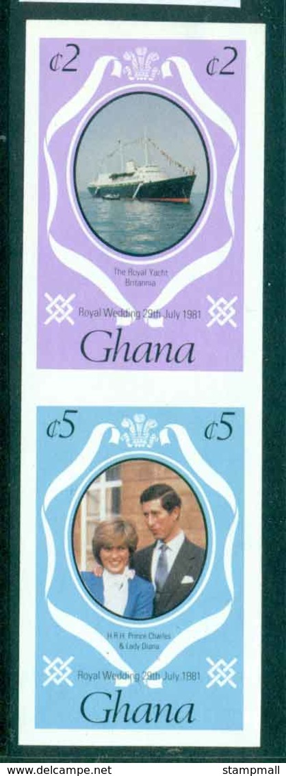 Ghana 1981 Charles & Diana Wedding Booklet Pr IMPERF MUH Lot44977 - Ghana (1957-...)