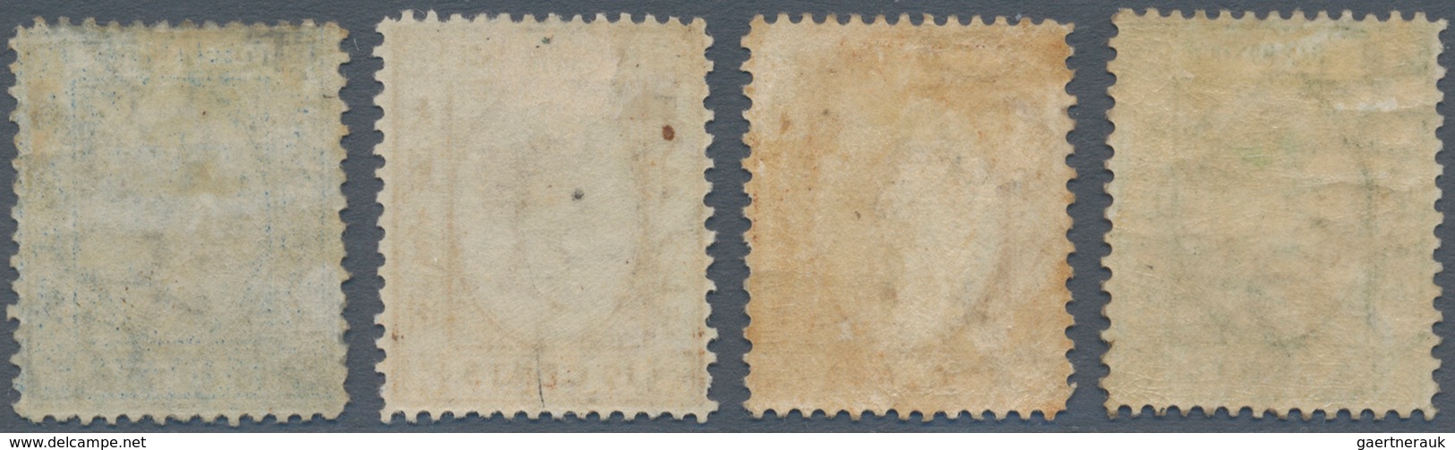 Labuan: 1880-82, Three QV Stamps With Wmk Varieties Plus A 'normal', With 2c. Green Wmk Reversed, 10 - Autres & Non Classés