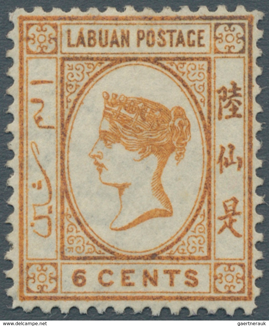 Labuan: 1880 6c. Orange-brown, Wmk Crown CC, Variety "No Dot At Upper Left", Mounted Mint With Remna - Other & Unclassified