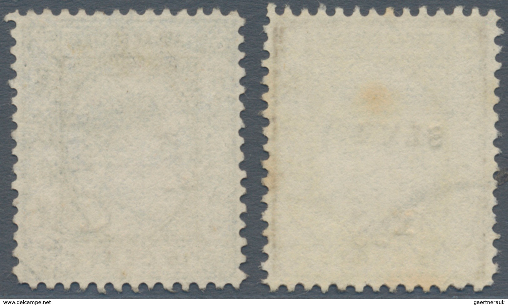 Labuan: 1892, QV 16c. Grey With Local Surcharge 'SIX CENTS' (type 12) Two Stamps With Varieties 'INV - Sonstige & Ohne Zuordnung