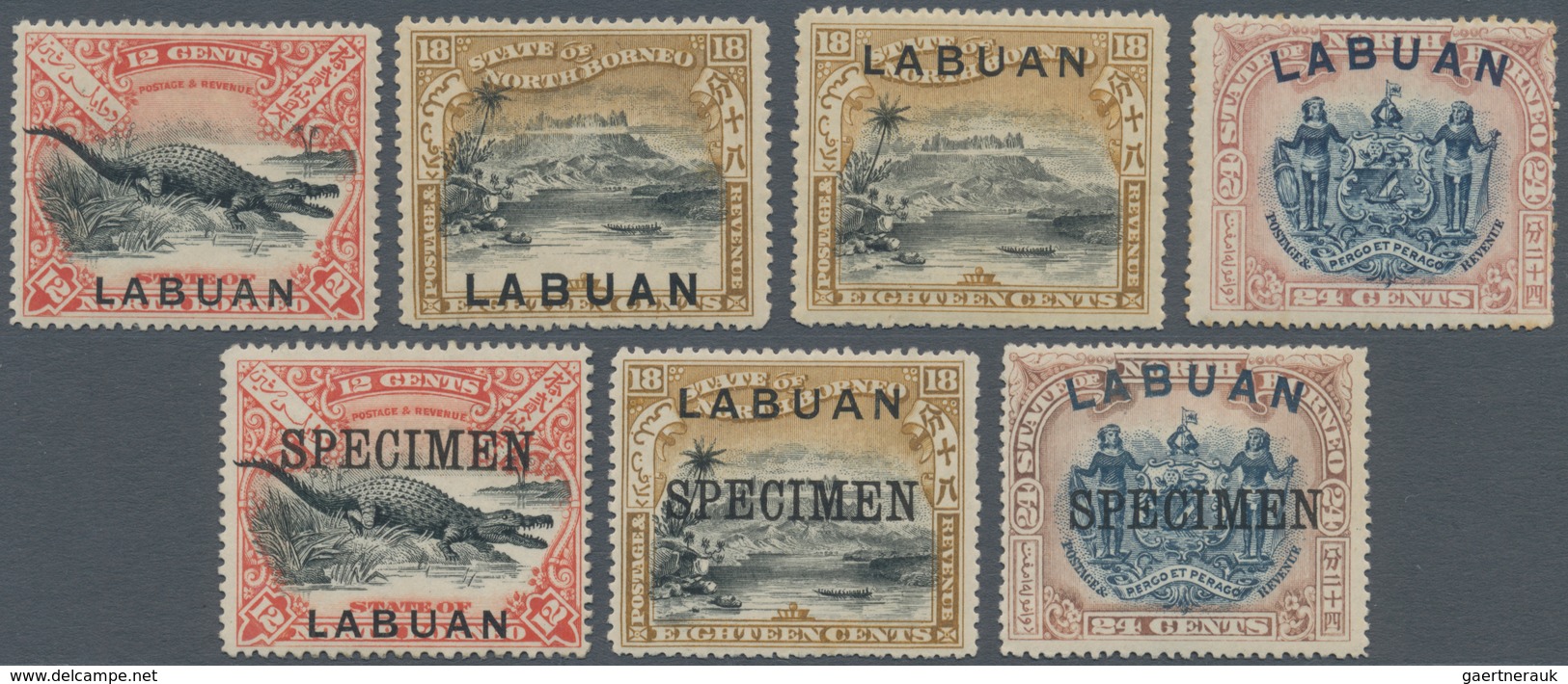 Labuan: 1897/1898, Pictorial Definitives Colour Changes Complete Set Of Four Incl. 18c. With Opt. At - Autres & Non Classés