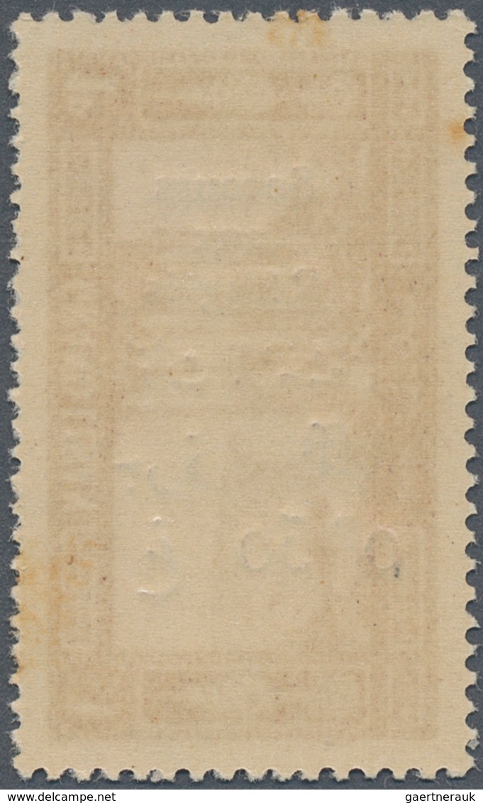 Libanon: 1926, War Refugee Relief, 1pi. + 0.50pi. Red, Vertical Blue Overprint (which Was Used For T - Liban