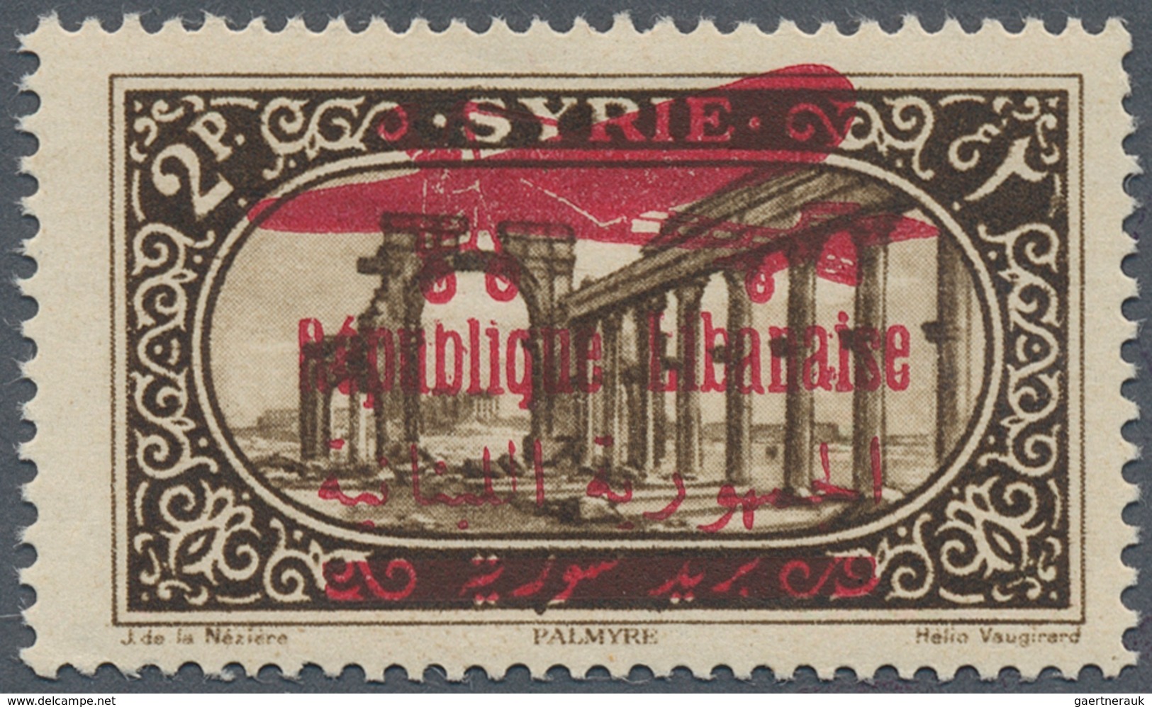 Libanon: 1928, Airmails, 2pi. Brown, Mistakenly Overprinted Syria Stamp, Unmounted Mint (natural Dul - Liban