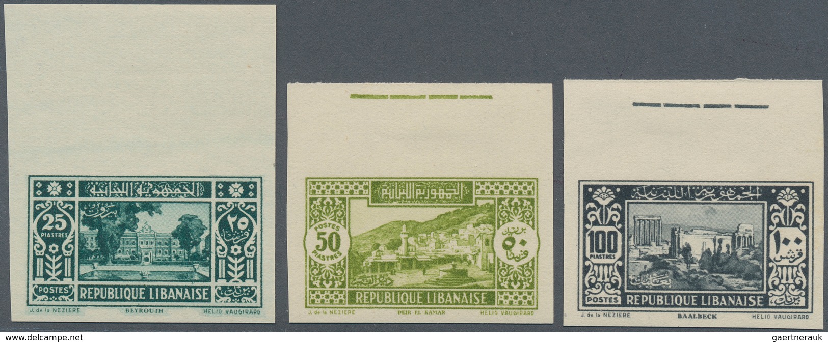 Libanon: 1930/1935, Definitives "Views Of Lebanon", 0.10pi. To 100pi. Complete Set Of 21 Values IMPE - Liban