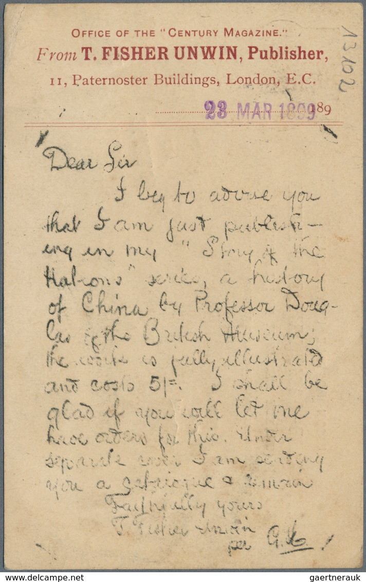 Macau - Besonderheiten: Incoming Mail, 1899, UK, Stationery Card QV 1d "LONDON MR 23 99" Via Hong Ko - Sonstige & Ohne Zuordnung
