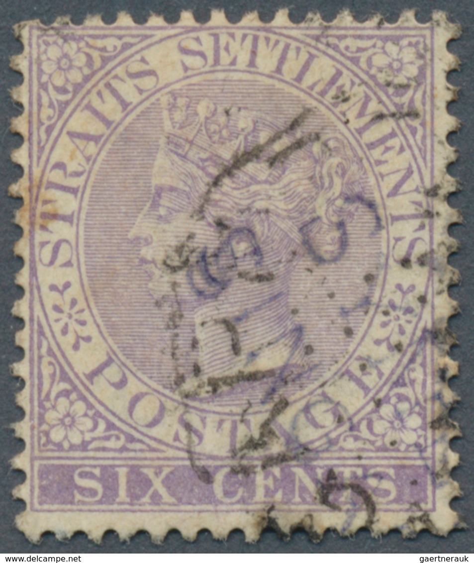 Malaiische Staaten - Straits Settlements: 1884, QV 6c. Lilac With INVERTED Crown CA Wmk. Used With P - Straits Settlements