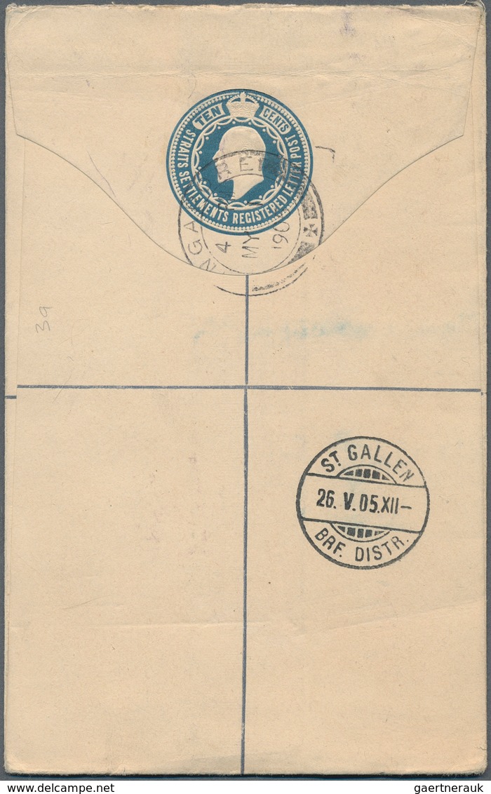 Malaiische Staaten - Straits Settlements: 1903/1905, 5 C Blue KEVII Registered Pse, Uprated With 8 C - Straits Settlements