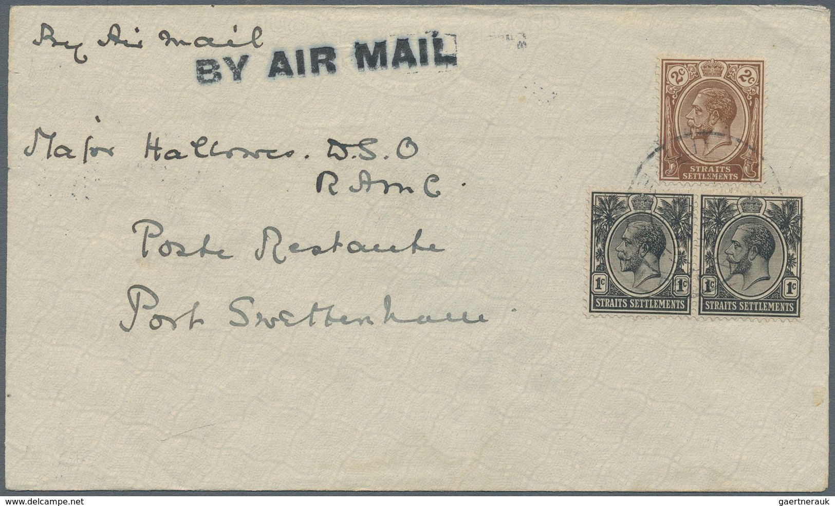 Malaiische Staaten - Straits Settlements: 1926 Early Singapore-Port Swettenham Airmail Cover Franked - Straits Settlements