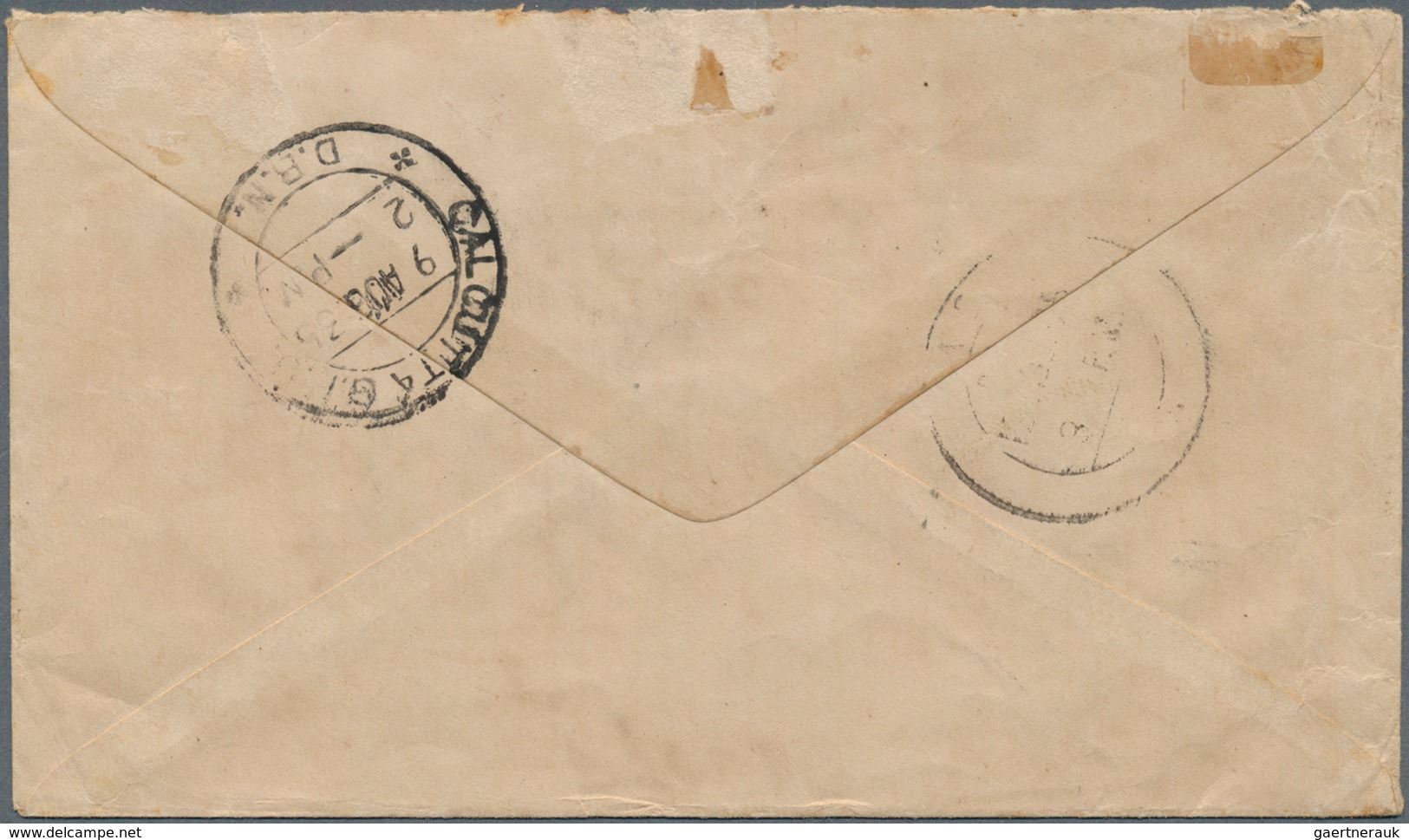 Malaiische Staaten - Johor: 1935, Airmail POTIAN To MAHÉ, INDIA Franked With Vertical Pair 10 C. To - Johore
