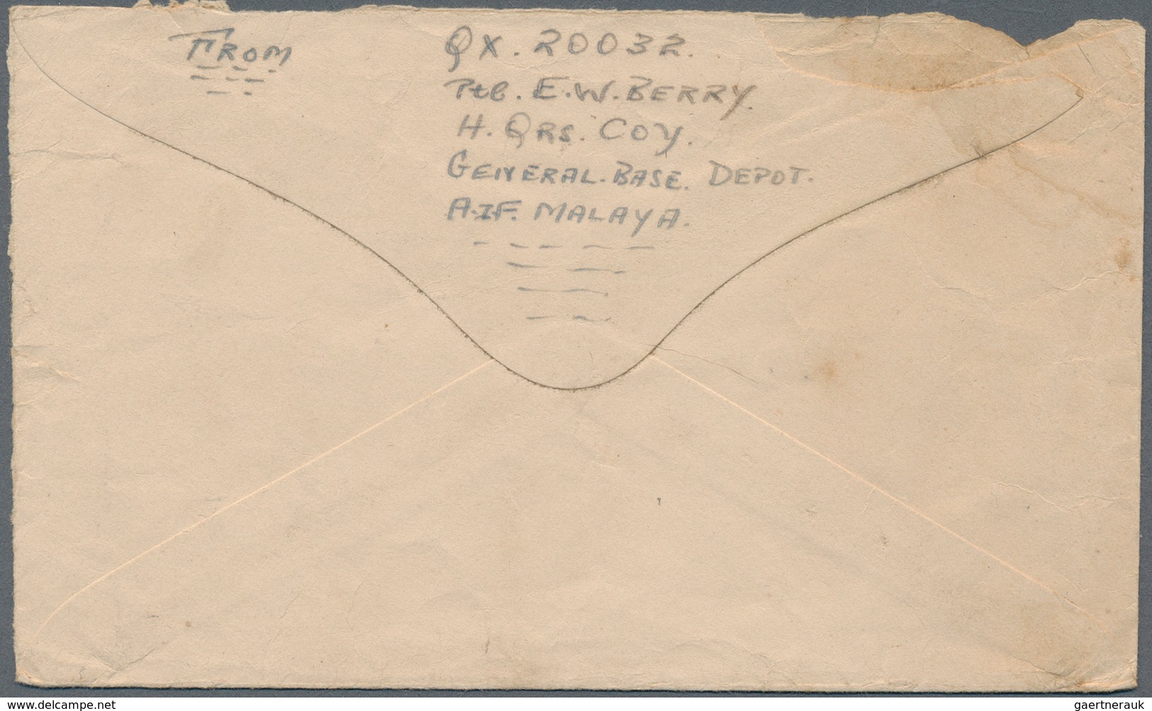 Malaiische Staaten - Johor: 1941/1942, Australian Forces In Malaya: 2 Airmail Covers, Each With Red - Johore